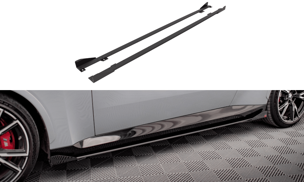 MAXTON DESIGN - Street Pro Lišty pod bočné prahy + splitre vhodné pre BMW 2 Coupe M-Pack / M240i G42, Čierna Matná