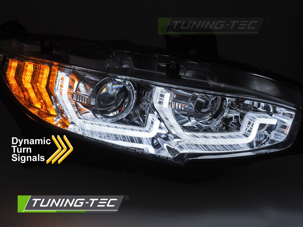 HEADLIGHTS CHROME DRL SEQ fits HONDA CIVIC X 16-21 – Obrázok 4