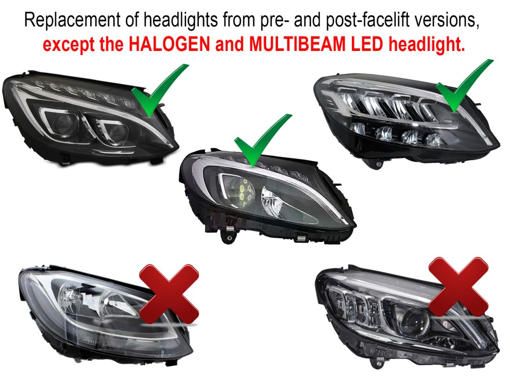 FULL LED HEADLIGHTS BLACK fits MERCEDES W205 14-21 – Obrázok 5