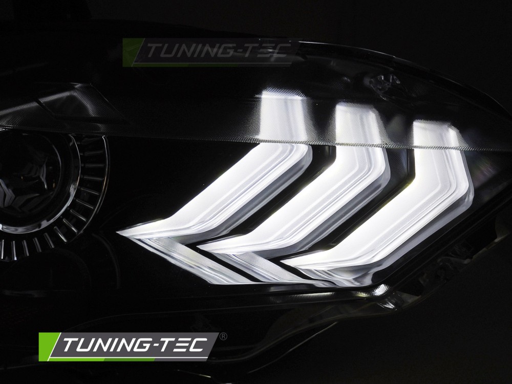 LED HEADLIGHTS BLACK DRL fits FORD MUSTANG 18-21 – Obrázok 3