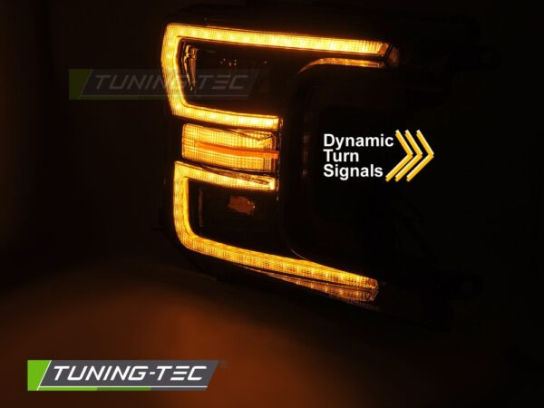 LED HEADLIGHTS BLACK DRL SEQ fits FORD F150 MK13 17-20 – Obrázok 3