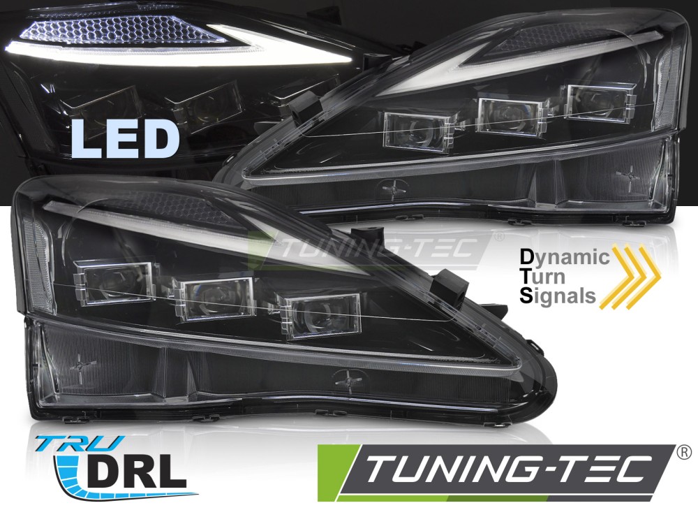 FULL LED HEADLIGHTS LEXUS IS 06-13 LED BLACK