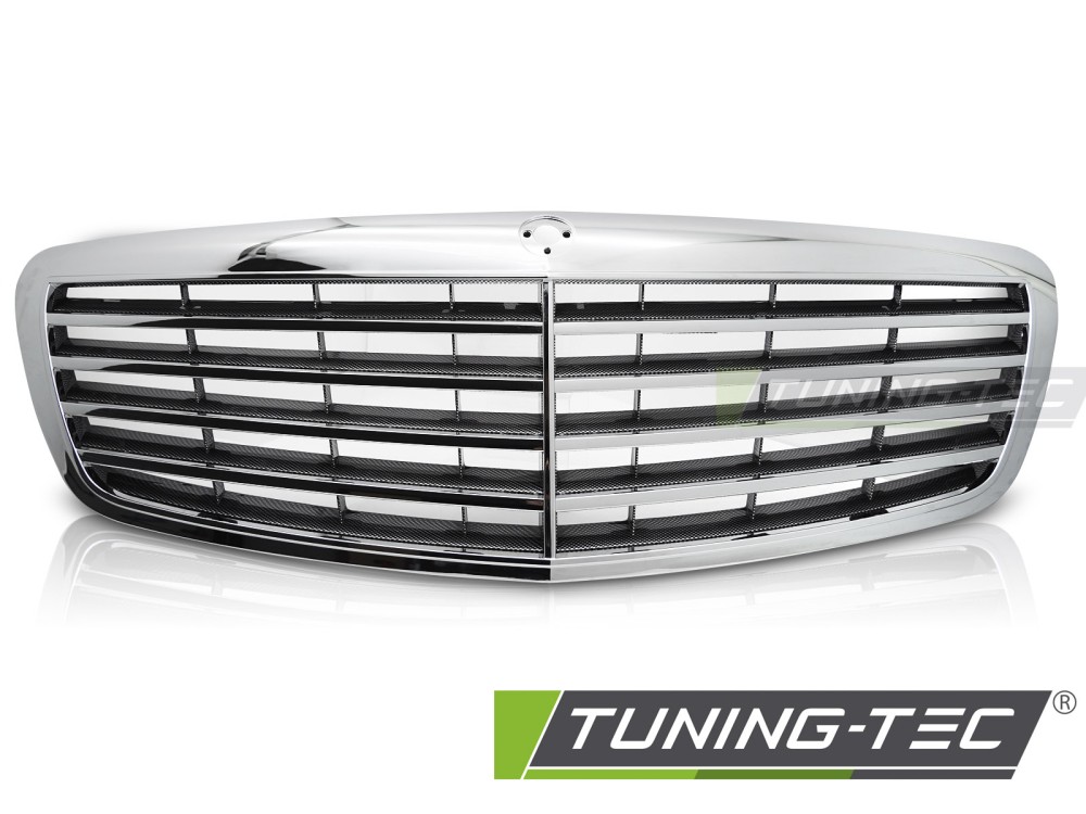GRILLE CHROME-CARBON LOOK fits MERCEDES S-CLASS W221 05-09 – Obrázok 2