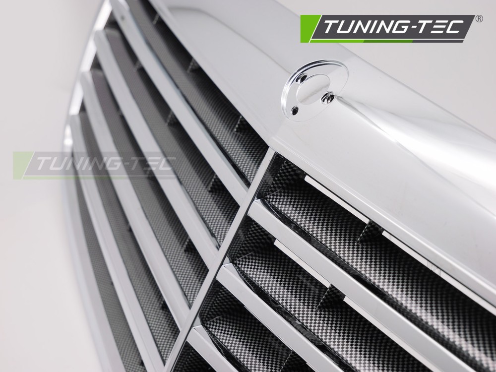 GRILLE CHROME-CARBON LOOK fits MERCEDES S-CLASS W221 05-09 – Obrázok 4