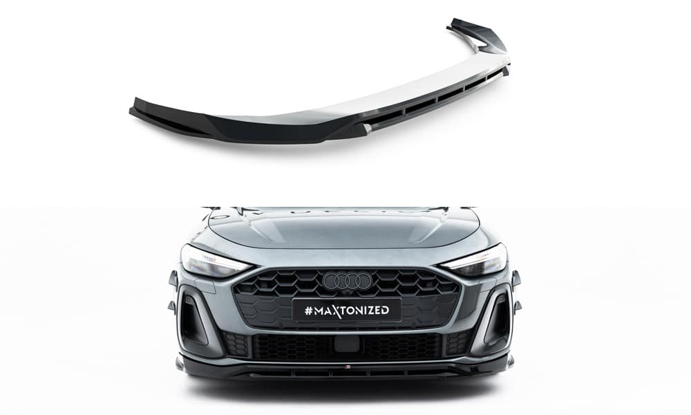 MAXTON DESIGN - Spojler pod predný nárazník V.1, Audi A5 S-Line Sedan / Avant B10, Čierny lesk
