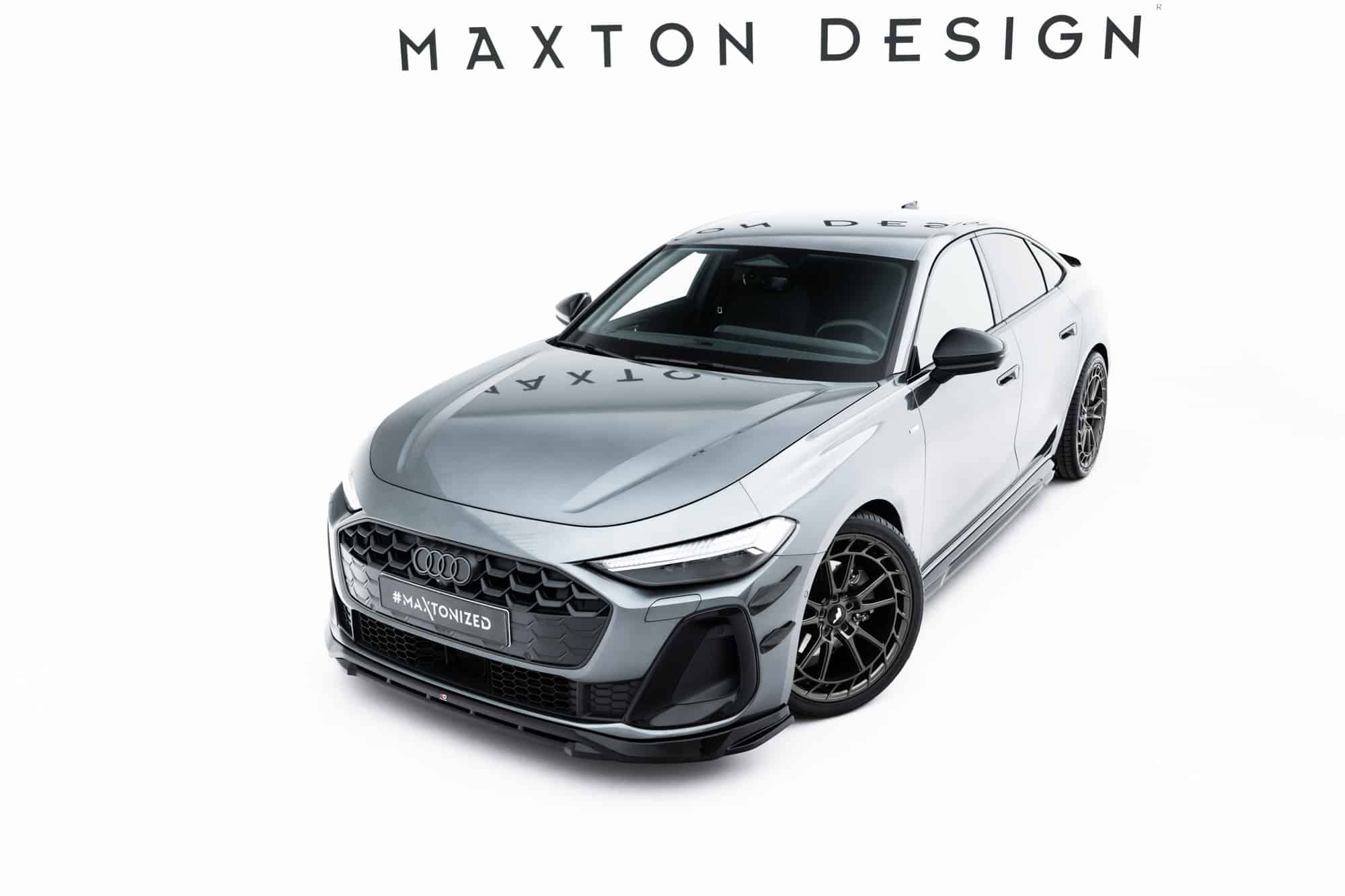 MAXTON DESIGN - Spojler pod predný nárazník V.1, Audi A5 S-Line Sedan / Avant B10, Čierny lesk – Obrázok 2
