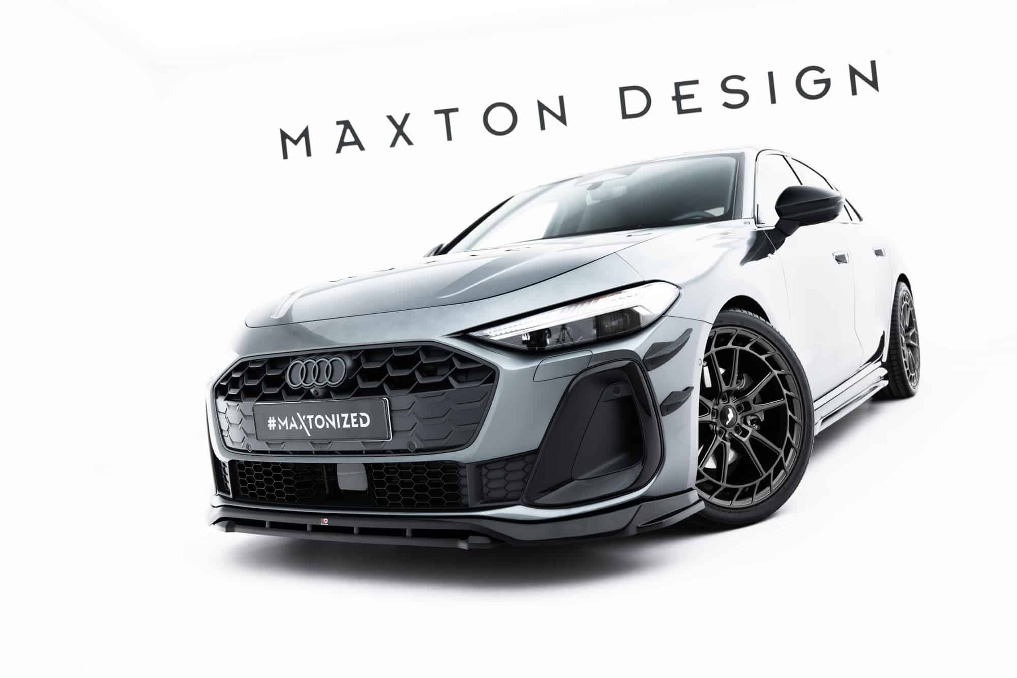 MAXTON DESIGN - Spojler pod predný nárazník V.1, Audi A5 S-Line Sedan / Avant B10, Čierny lesk – Obrázok 7