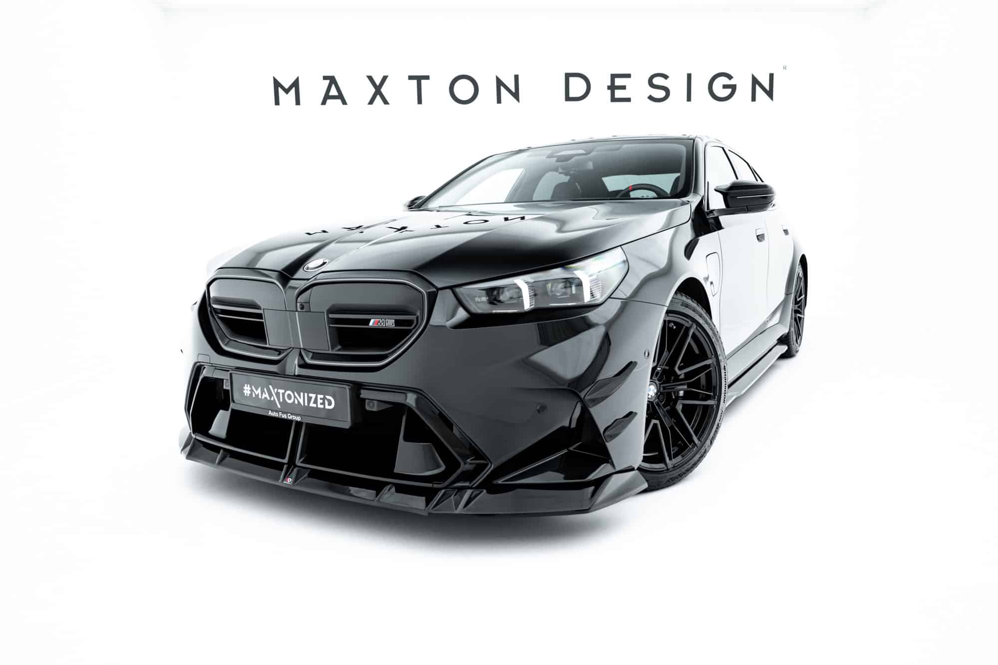 MAXTON DESIGN - Spojler pod predný nárazník V.1, vhodné pre BMW M5 Sedan / Touring G90, Čierny lesk – Obrázok 2