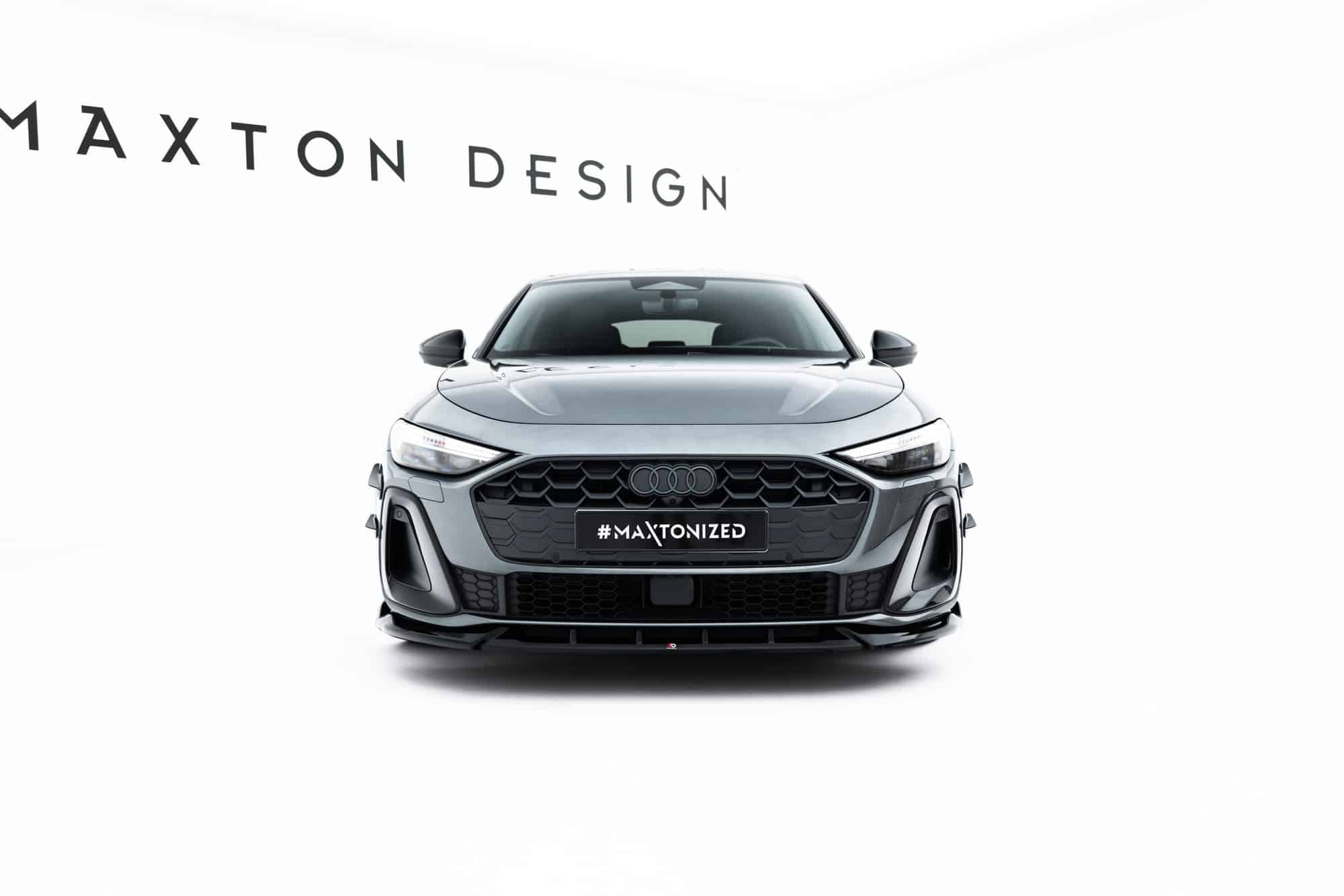 MAXTON DESIGN - Spojler pod predný nárazník V.2, Audi A5 S-Line Sedan / Avant B10, Čierny lesk – Obrázok 2