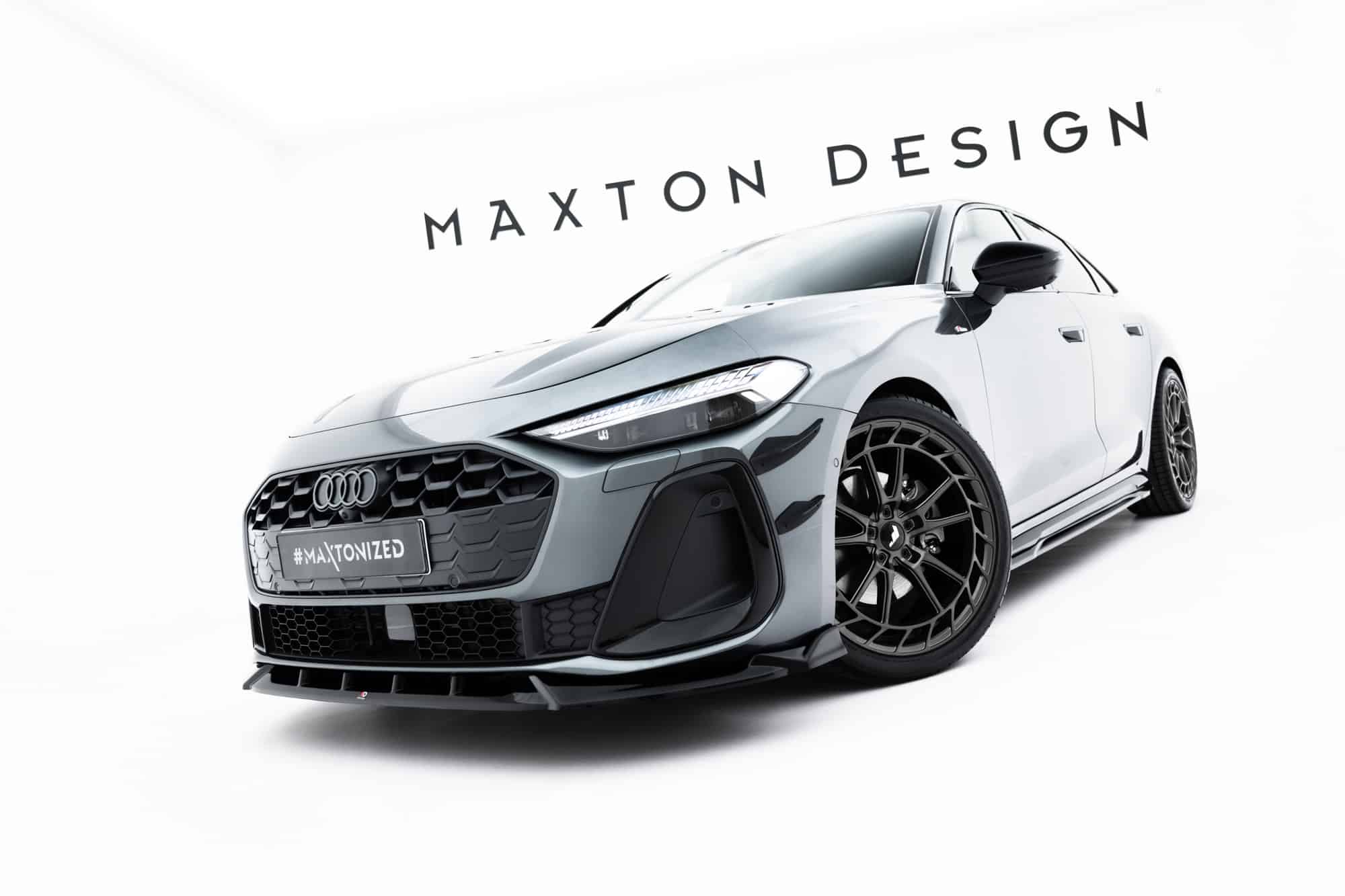 MAXTON DESIGN - Spojler pod predný nárazník V.2, Audi A5 S-Line Sedan / Avant B10, Čierny lesk – Obrázok 6