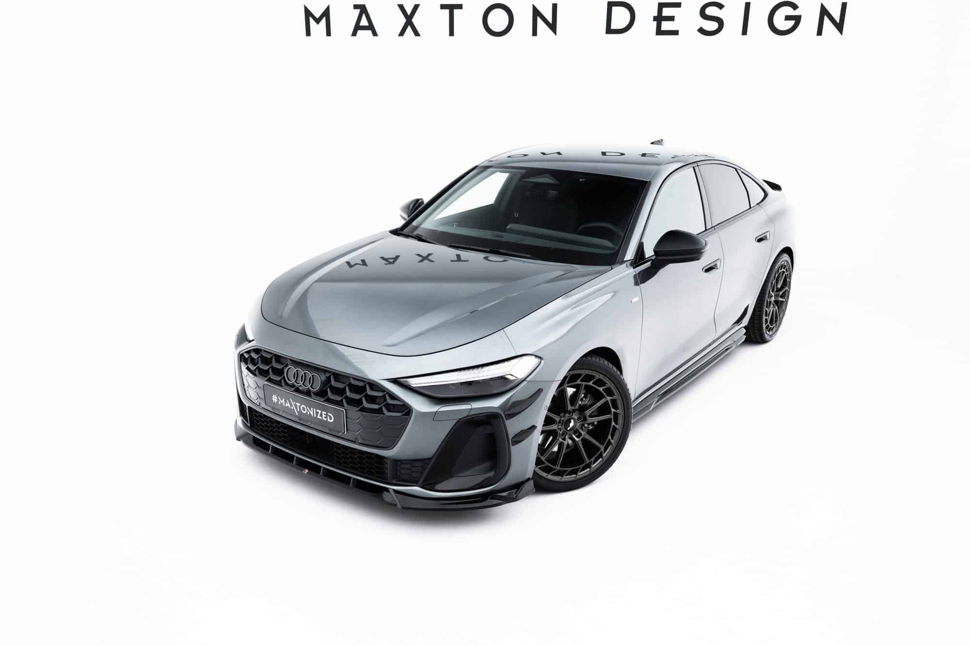 MAXTON DESIGN - Spojler pod predný nárazník V.2, Audi A5 S-Line Sedan / Avant B10, Čierny lesk – Obrázok 5