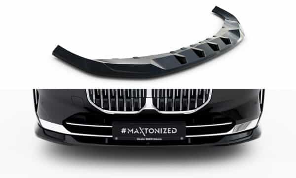 MAXTON DESIGN - Spojler pod predný nárazník V.2, vhodné pre BMW 7 G70, Čierny lesk