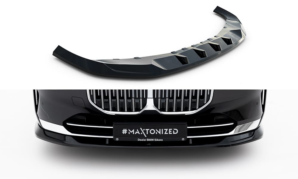 MAXTON DESIGN - Spojler pod predný nárazník V.2, vhodné pre BMW 7 G70, Čierny lesk