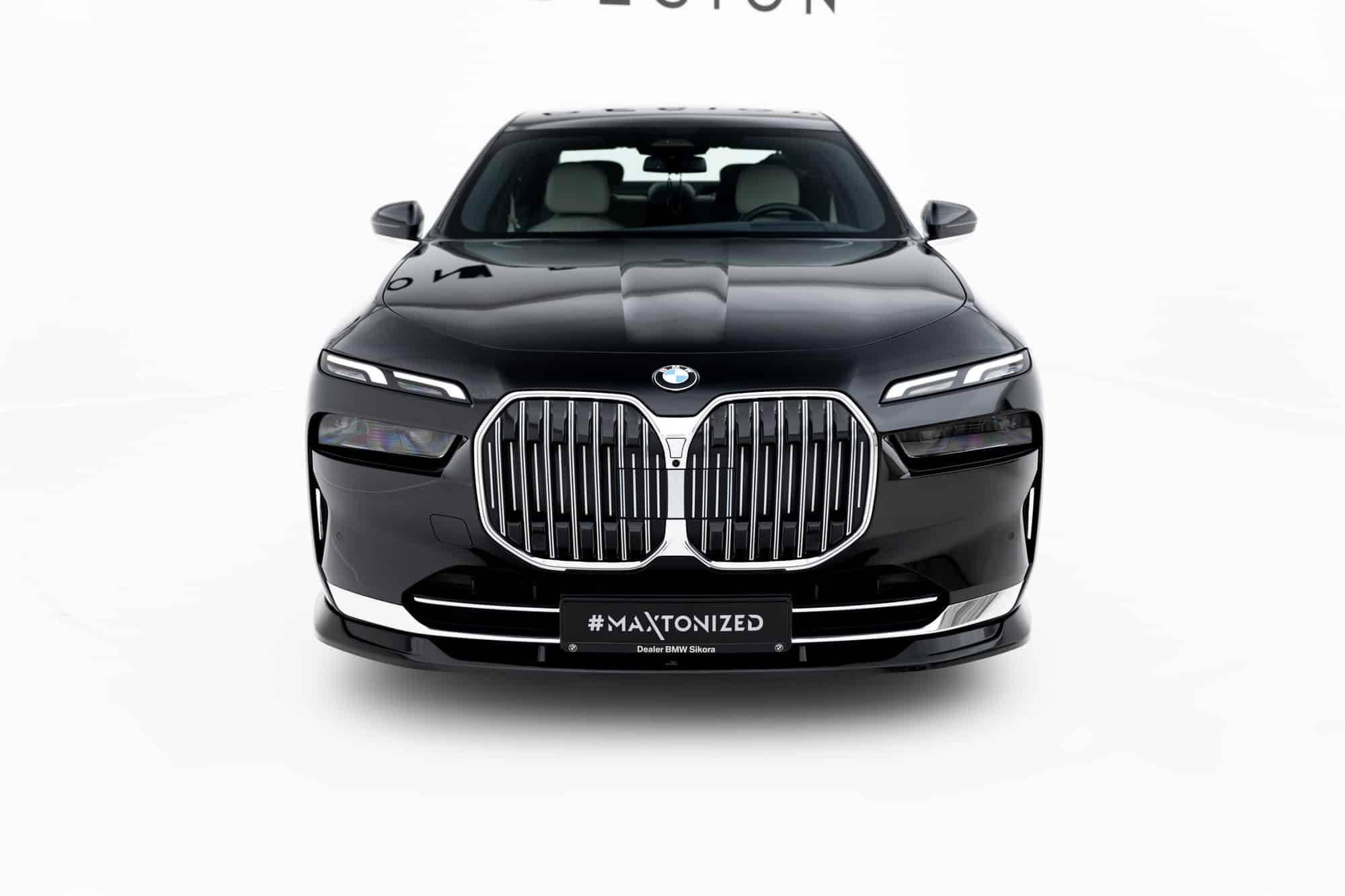 MAXTON DESIGN - Spojler pod predný nárazník V.2, vhodné pre BMW 7 G70, Čierny lesk – Obrázok 2