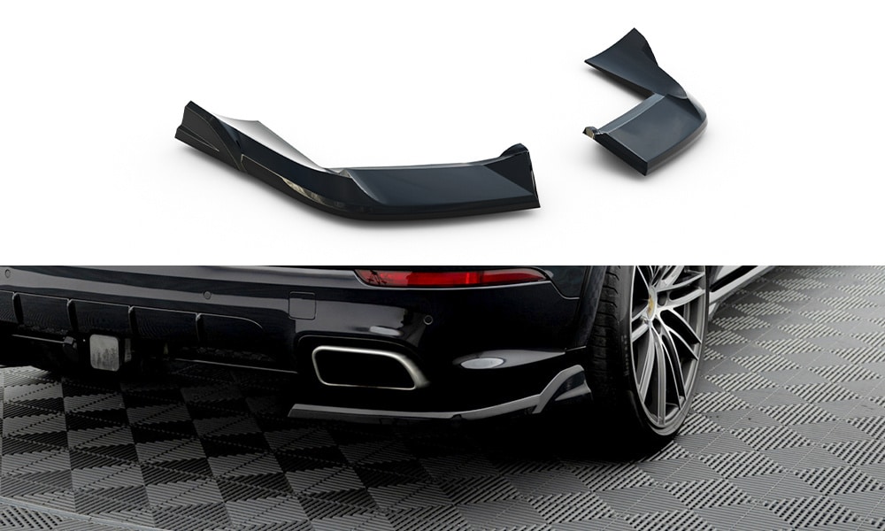MAXTON DESIGN - Bočné spojlere zadného nárazníka, Porsche Cayenne Sport Design Mk3, Čierny lesk