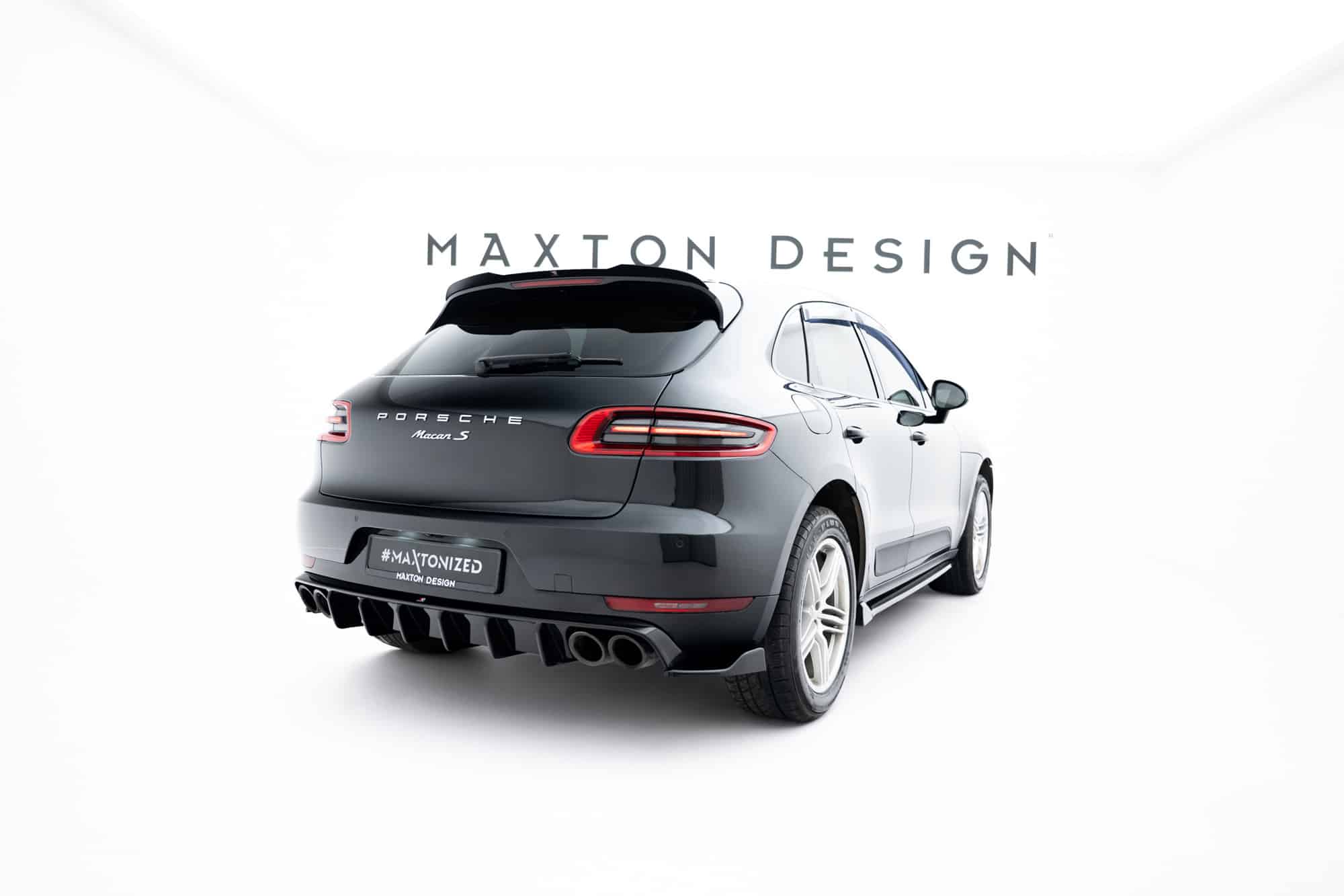 MAXTON DESIGN - Bočné difúzory zadného nárazníka V.2 , Porsche Macan Mk1, Čierny lesk – Obrázok 5