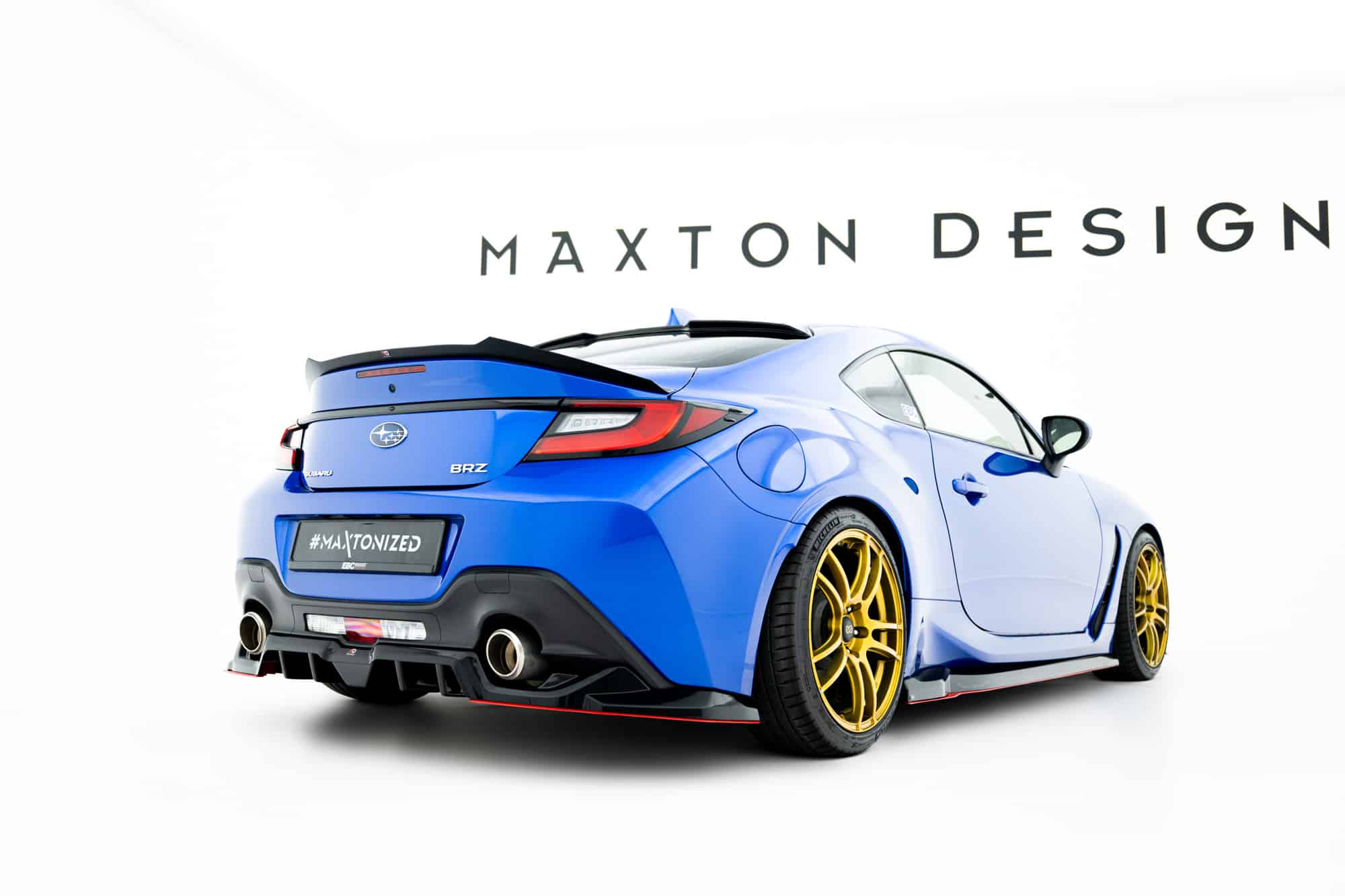 MAXTON DESIGN - Spojler pod zadný nárazník V.2, Subaru BRZ Mk2, Čierny lesk + Červená – Obrázok 2