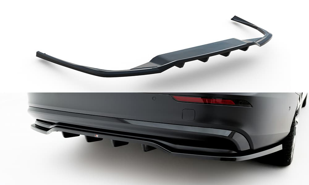 MAXTON DESIGN - Spojler pod zadný nárazník, Volvo S60/V60 R-Design Mk3, Čierny lesk