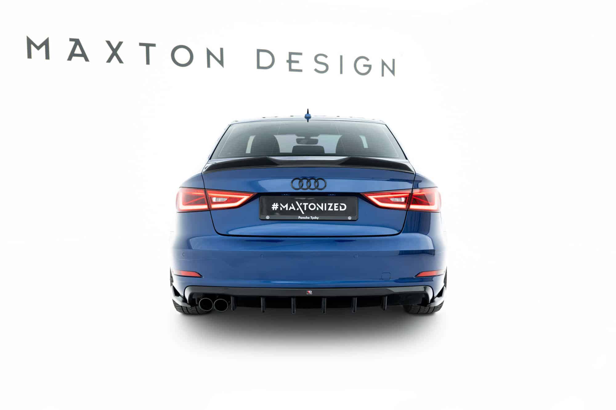 MAXTON DESIGN - Difúzor zadného nárazníka Audi A3 Sedan 8V, Čierny lesk – Obrázok 2