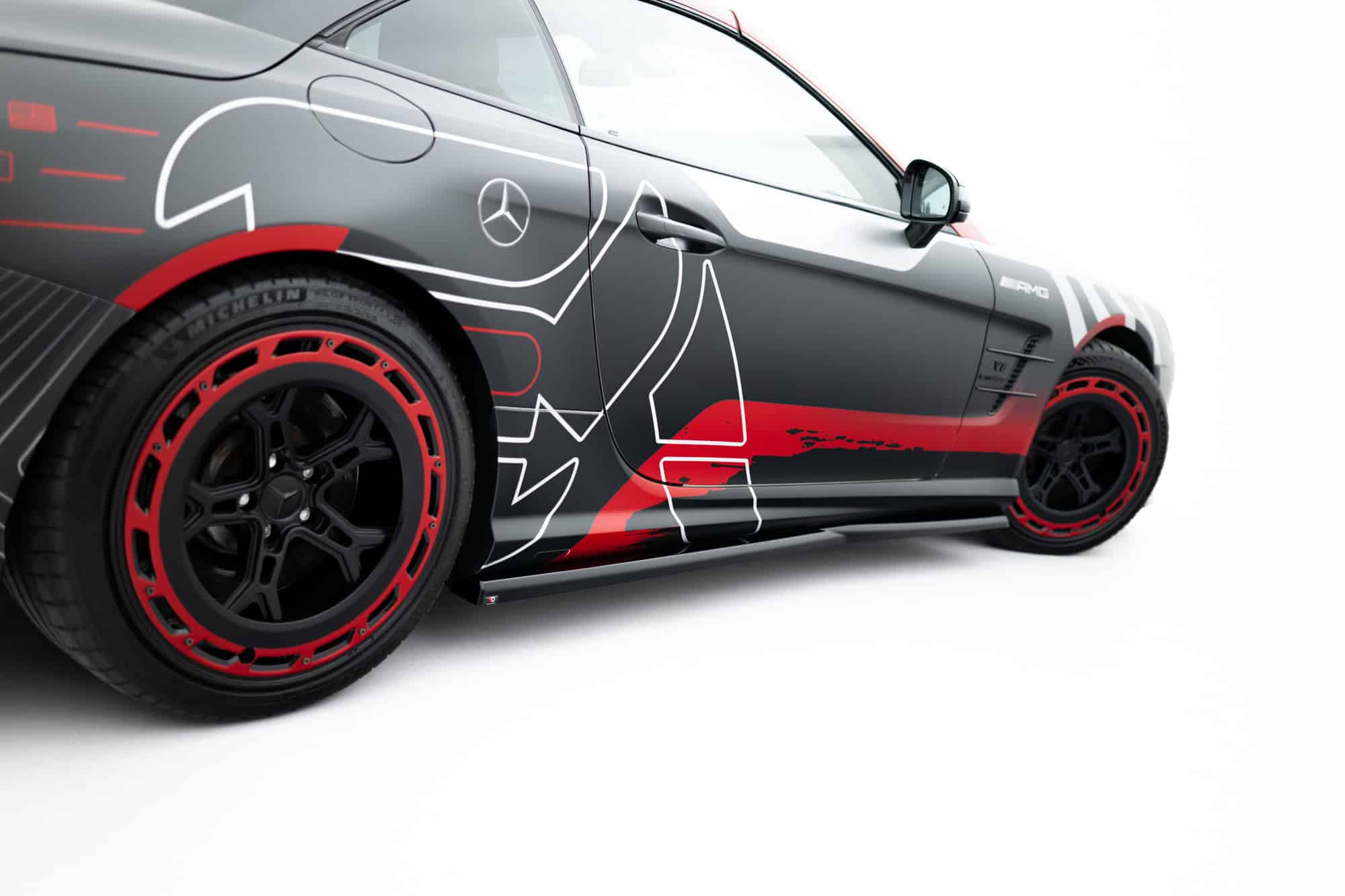 MAXTON DESIGN - Lišty pod bočné prahy, Mercedes-Benz SL 63 AMG R231, Čierny lesk – Obrázok 8