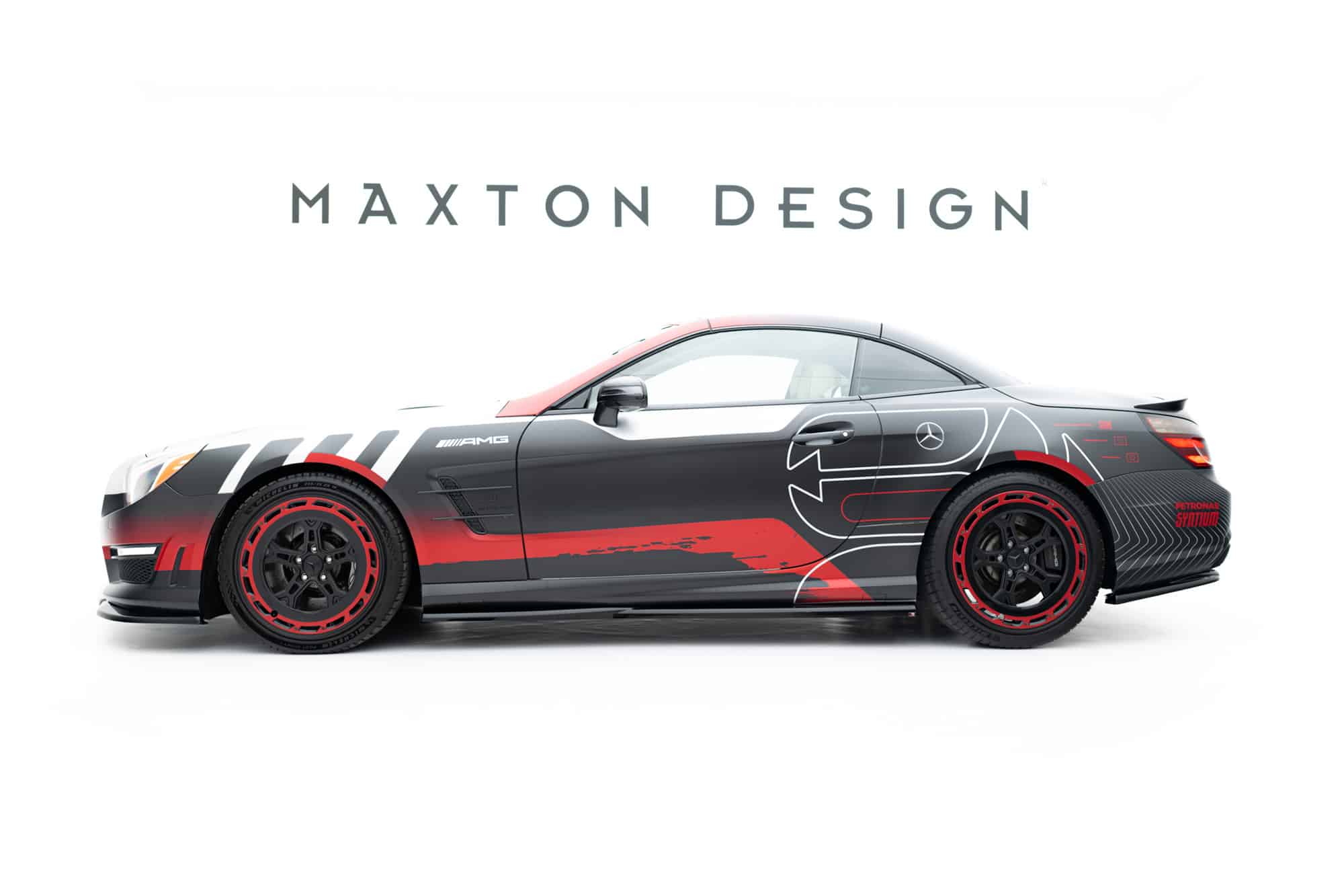 MAXTON DESIGN - Lišty pod bočné prahy, Mercedes-Benz SL 63 AMG R231, Čierny lesk – Obrázok 2