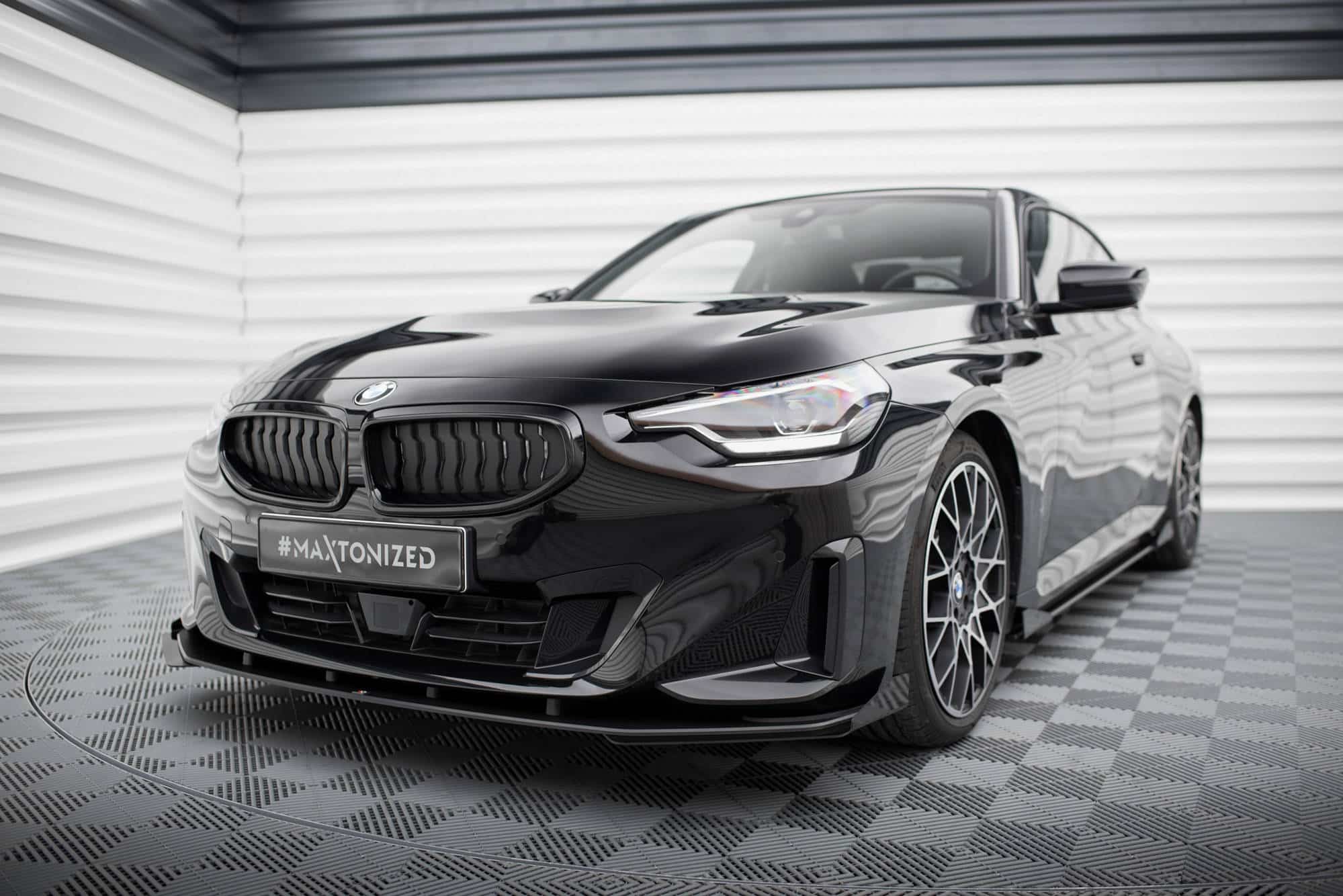 MAXTON DESIGN - Street Pro Spojler pod predný nárazník + Splitre vhodné pre BMW 2 Coupe G42, Čierna Matná – Obrázok 2