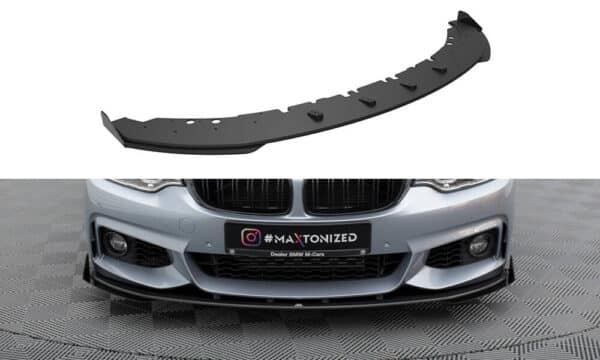 MAXTON DESIGN - Street Pro Spojler pod predný nárazník + Splitre, vhodné pre BMW 4 Coupe / Gran Coupe / Cabrio M-Pack F32 / F36 / F33, Čierna Matná