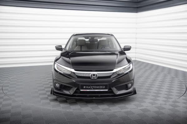 MAXTON DESIGN - Street pro Spojler pod predný nárazník + Splitre, Honda Civic Mk10, Čierna Matná – Obrázok 2