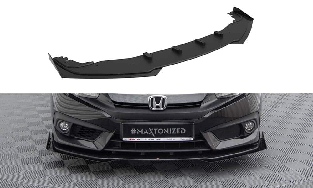 MAXTON DESIGN - Street pro Spojler pod predný nárazník + Splitre, Honda Civic Mk10, Čierna Matná