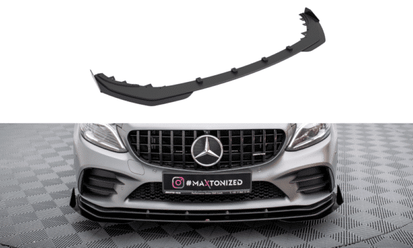 MAXTON DESIGN - Street Pro Spojler pod predný nárazník + Splitre, Mercedes-AMG C43 Coupe / Cabrio C205 Facelift / A205 Facelift, Čierna Matná