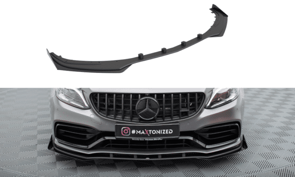 MAXTON DESIGN - Street Pro Spojler pod predný nárazník + Splitre Mercedes-AMG C63 Sedan / Combi W205 Facelift, Čierna Matná