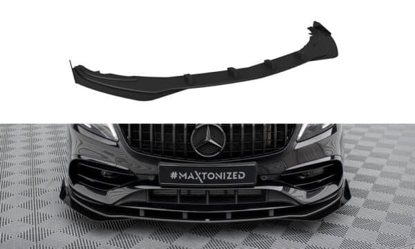 MAXTON DESIGN - Street Pro Spojler pod predný nárazník + Splitre Mercedes-Benz A AMG-Line W176 Facelift, Čierna Matná