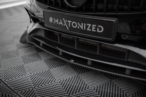 MAXTON DESIGN - Street Pro Spojler pod predný nárazník + Splitre Mercedes-Benz A AMG-Line W176 Facelift, Čierna Matná – Obrázok 2