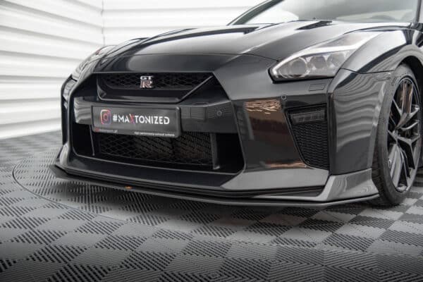 MAXTON DESIGN - Street Pro Spojler pod predný nárazník, Nissan GTR R35 Facelift, Čierna Matná – Obrázok 2