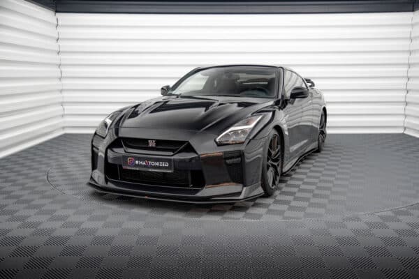 MAXTON DESIGN - Street Pro Spojler pod predný nárazník, Nissan GTR R35 Facelift, Čierna Matná – Obrázok 6