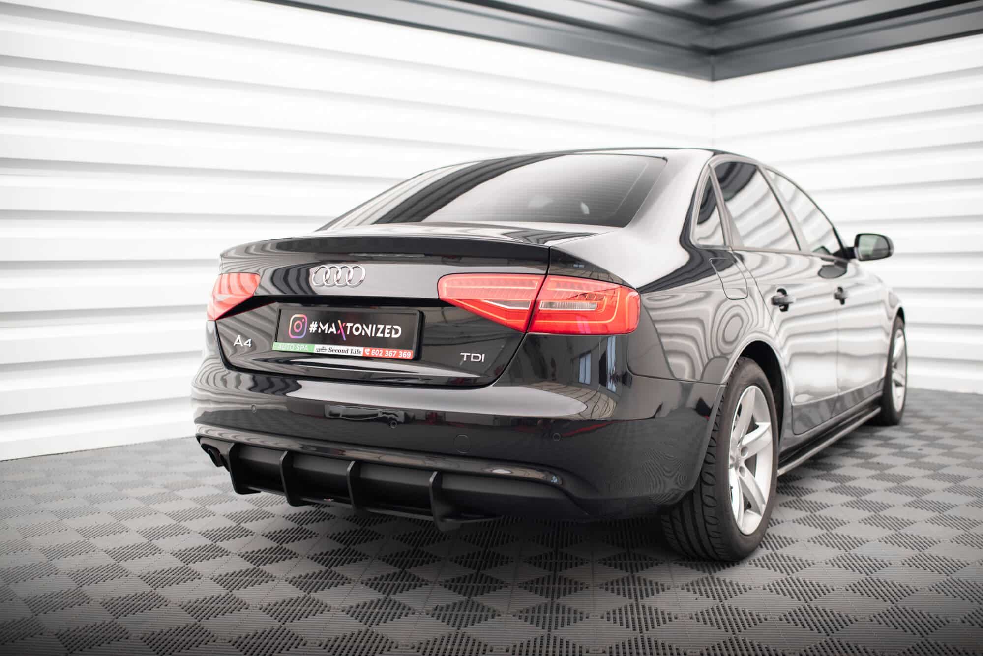 MAXTON DESIGN - Street Pro Difúzor zadného nárazníka, Audi A4 B8 Facelift, Čierna Matná – Obrázok 7