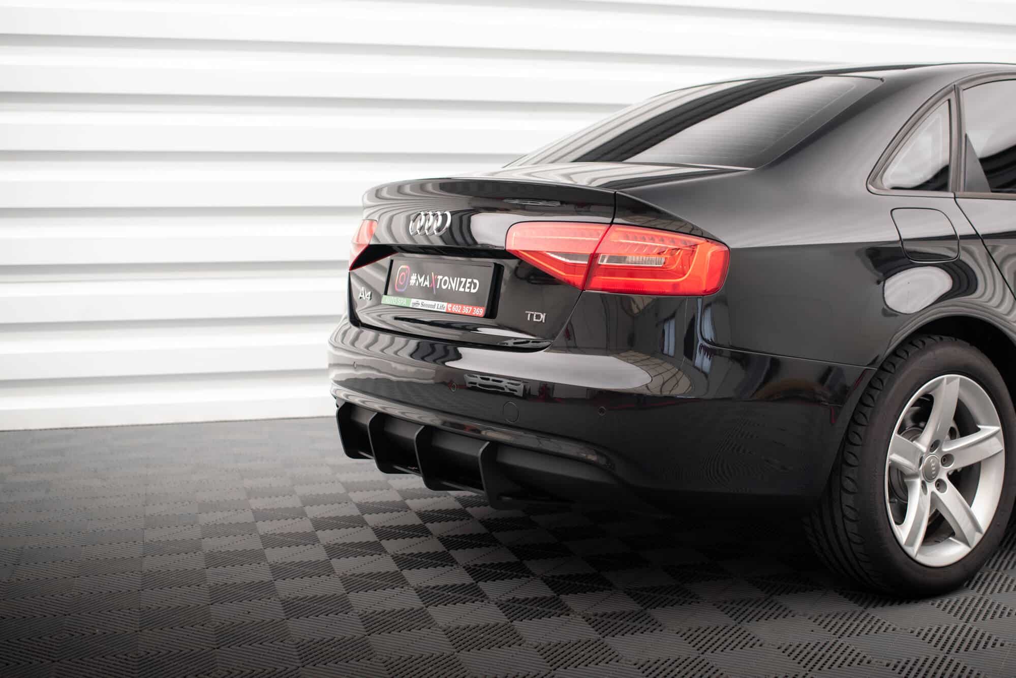 MAXTON DESIGN - Street Pro Difúzor zadného nárazníka, Audi A4 B8 Facelift, Čierna Matná – Obrázok 6