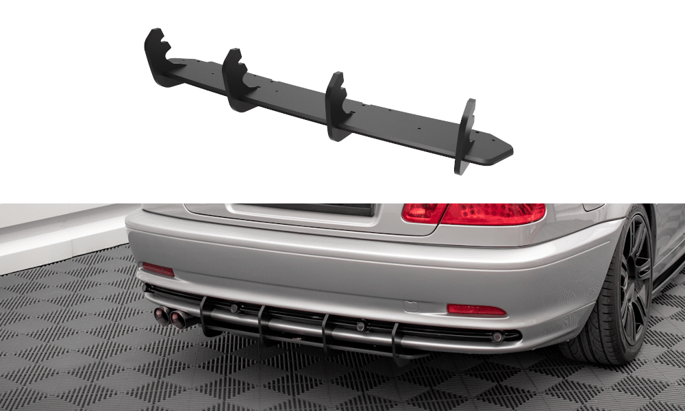 MAXTON DESIGN - Street Pro Difúzor zadného nárazníka, vhodné pre BMW 3 Coupe E46, Čierna Matná