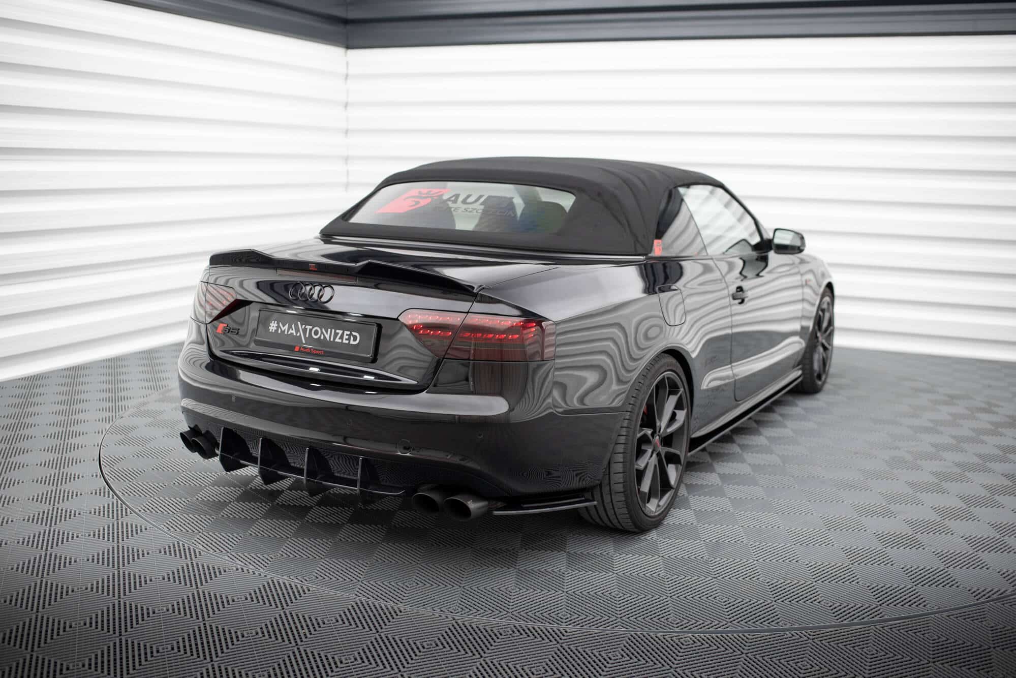 MAXTON DESIGN - Street Pro Bočné spojlere zadného nárazníka Audi S5 / A5 S-Line Coupe / Cabriolet 8T, Čierna Matná – Obrázok 2