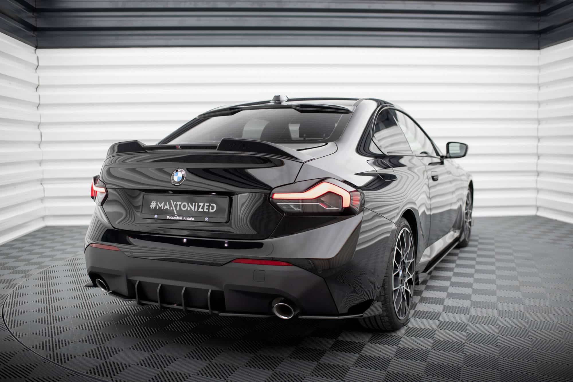 MAXTON DESIGN - Street Pro Bočné spojlere zadného nárazníka + Splitre vhodné pre BMW 2 Coupe G42, Čierna Matná – Obrázok 6