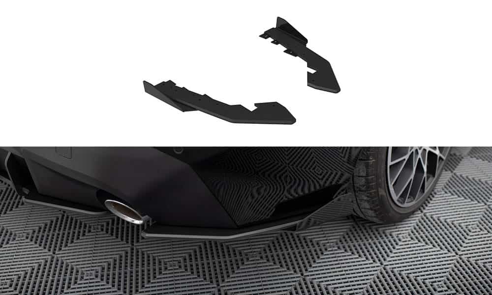 MAXTON DESIGN - Street Pro Bočné spojlere zadného nárazníka + Splitre vhodné pre BMW 2 Coupe G42, Čierna Matná