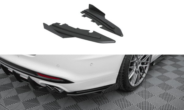 MAXTON DESIGN - Street Pro Bočné spojlere pod zadný nárazník + Splitre, Ford Mondeo Sport Mk5 Facelift / Fusion Sport Mk2 Facelift, Čierna Matná