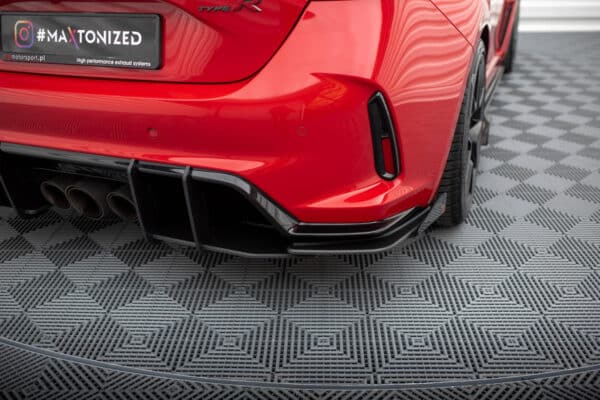 MAXTON DESIGN - Street Pro Spojler pod zadný nárazník + Splitre Honda Civic Type-R Mk 11, Čierna Matná – Obrázok 8