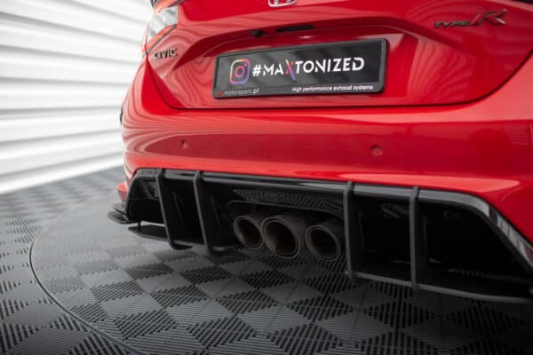 MAXTON DESIGN - Street Pro Spojler pod zadný nárazník + Splitre Honda Civic Type-R Mk 11, Čierna Matná – Obrázok 7