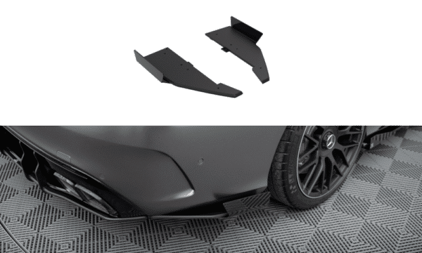 MAXTON DESIGN - Street Pro Bočné spojlere zadného nárazníka + Splitre Mercedes-AMG C63 Sedan / Combi W205 Facelift, Čierna Matná