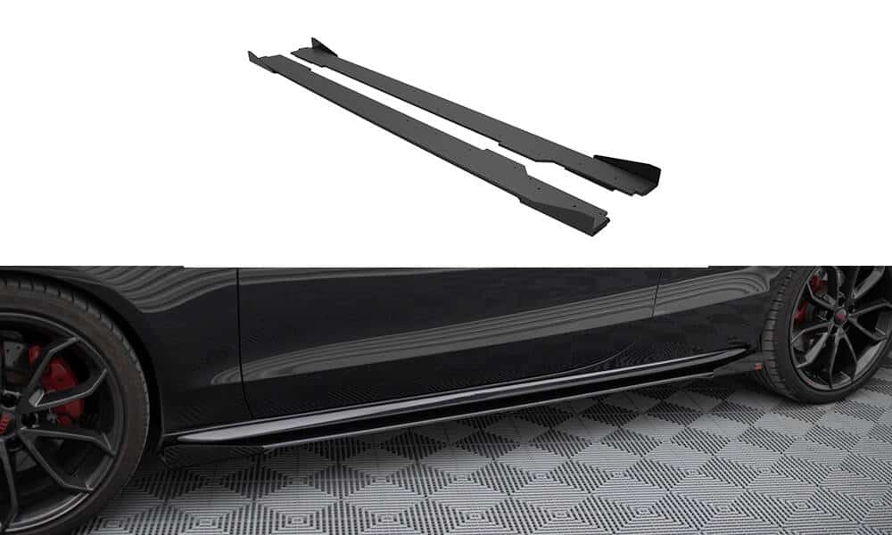MAXTON DESIGN - Street Pro Lišty pod bočné prahy + Splitre, Audi A5 / A5 S-Line / S5 Coupe / Cabrio 8T / 8T Facelift, Čierna Matná