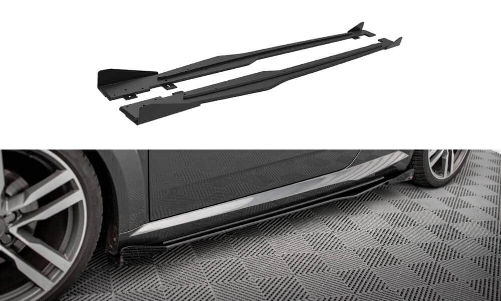 MAXTON DESIGN - Street pro Lišty pod bočné prahy + Splitre, Audi TT S / S-Line 8S, Čierna Matná