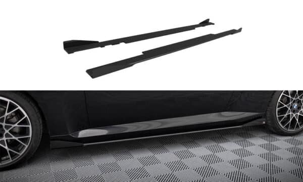 MAXTON DESIGN - Street Pro Lišty pod bočné prahy + Splitre vhodné pre BMW 2 Coupe G42, Čierna Matná