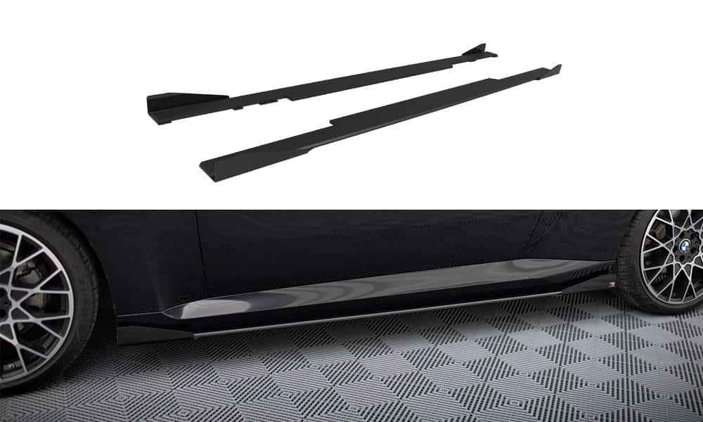 MAXTON DESIGN - Street Pro Lišty pod bočné prahy + Splitre vhodné pre BMW 2 Coupe G42, Čierna Matná
