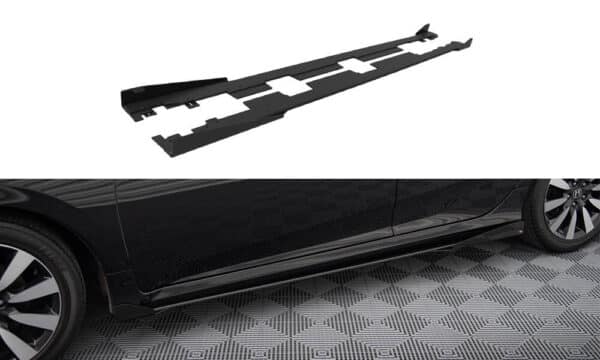 MAXTON DESIGN - Street pro Lišty pod bočné prahy + Splitre, Honda Civic Mk10, Čierna Matná